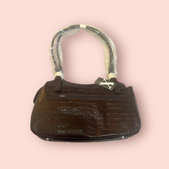 Maxx New‎ York Croc Embossed leather shoulder bag - Picture 1 of 9
